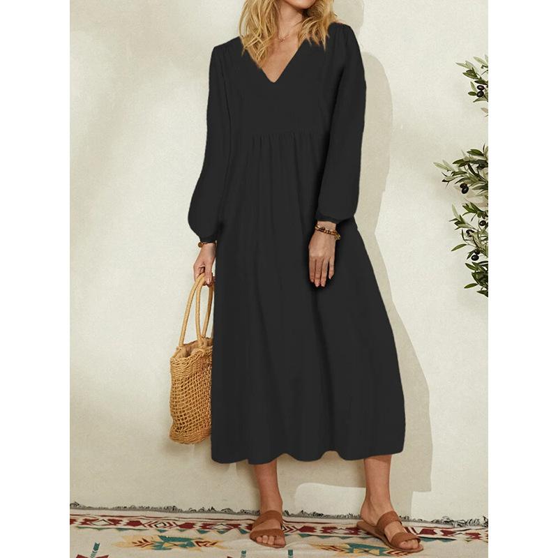 Leisure Cotton Long Sleeves Day Dresses-STYLEGOING