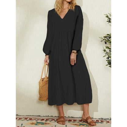 Leisure Cotton Long Sleeves Day Dresses-STYLEGOING