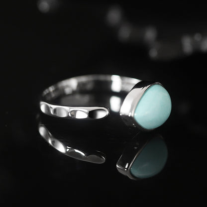 Vintage Water Drop Design Sterling Silver Ring for Women