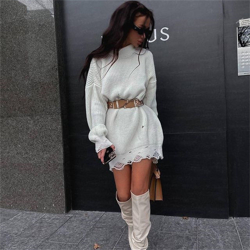 Women Plus Sizes Knitting Long Sweaters