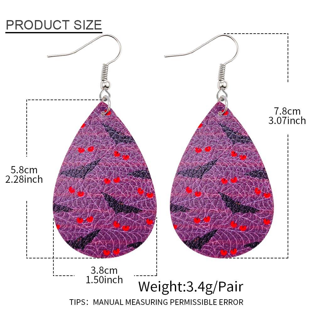 Happy Halloween Skeleton Spider Print Earrings 2 Sets