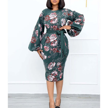 Round Neck Plus Sizes Office Lady Dresses