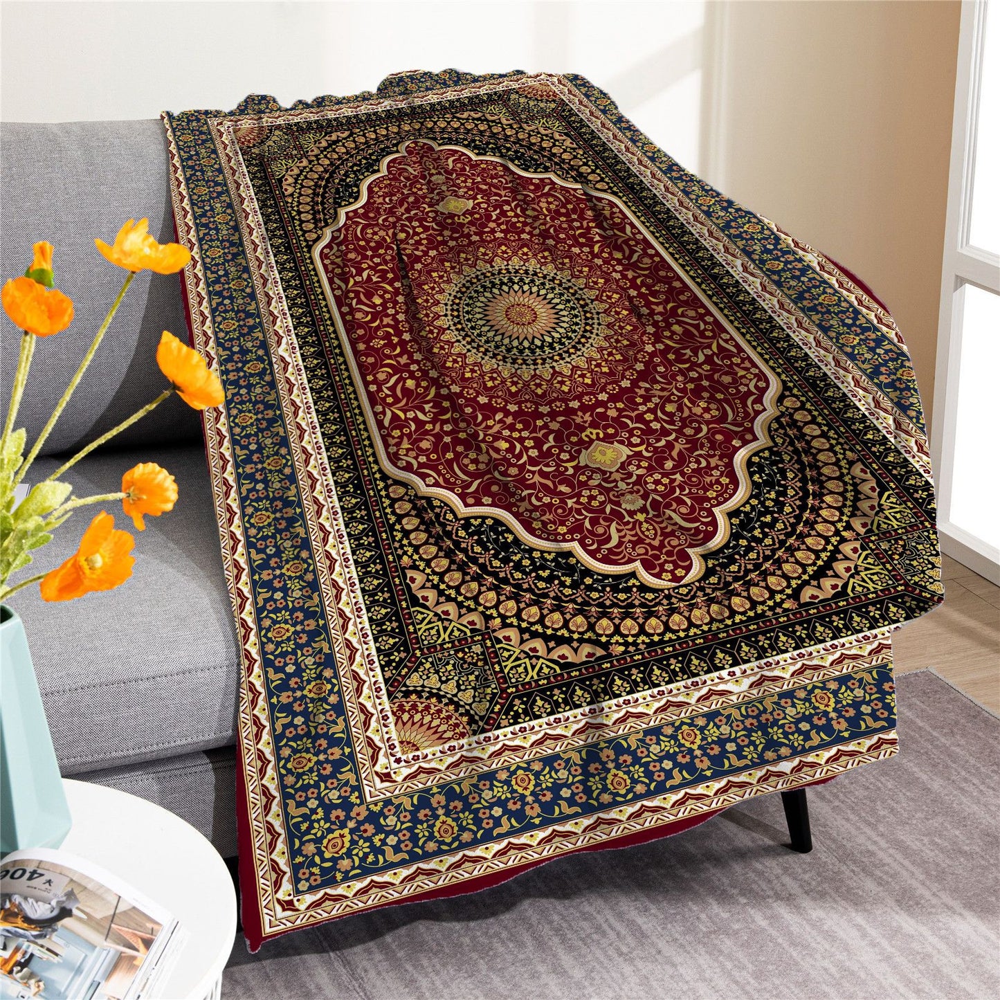 Vintage Boho Fleece Throw Blankets