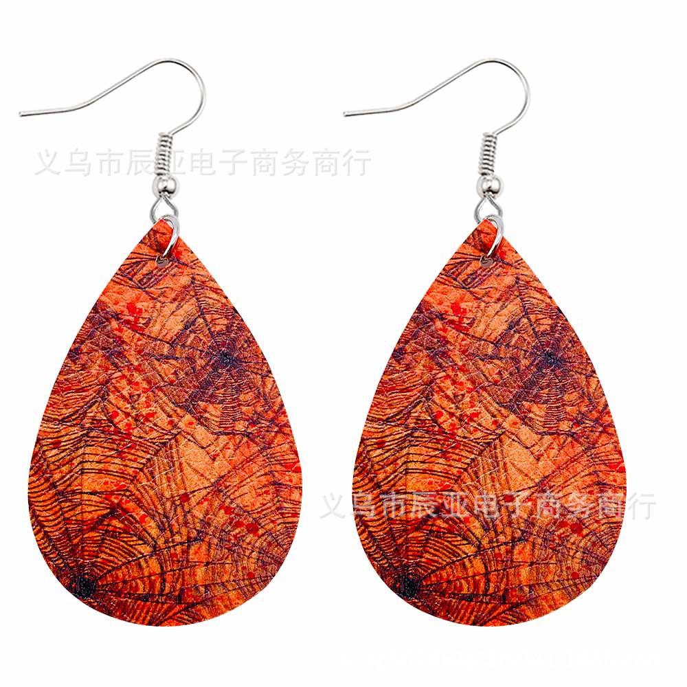 Happy Halloween Skeleton Spider Print Earrings 2 Sets