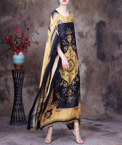 Vintage Print Summer Irregular Long Romper Dresses