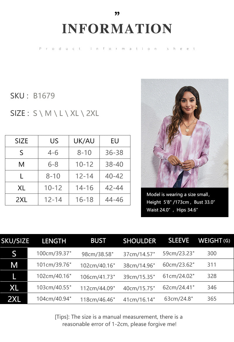 Irregular Design Dyed Long Cardigan Coats for Women