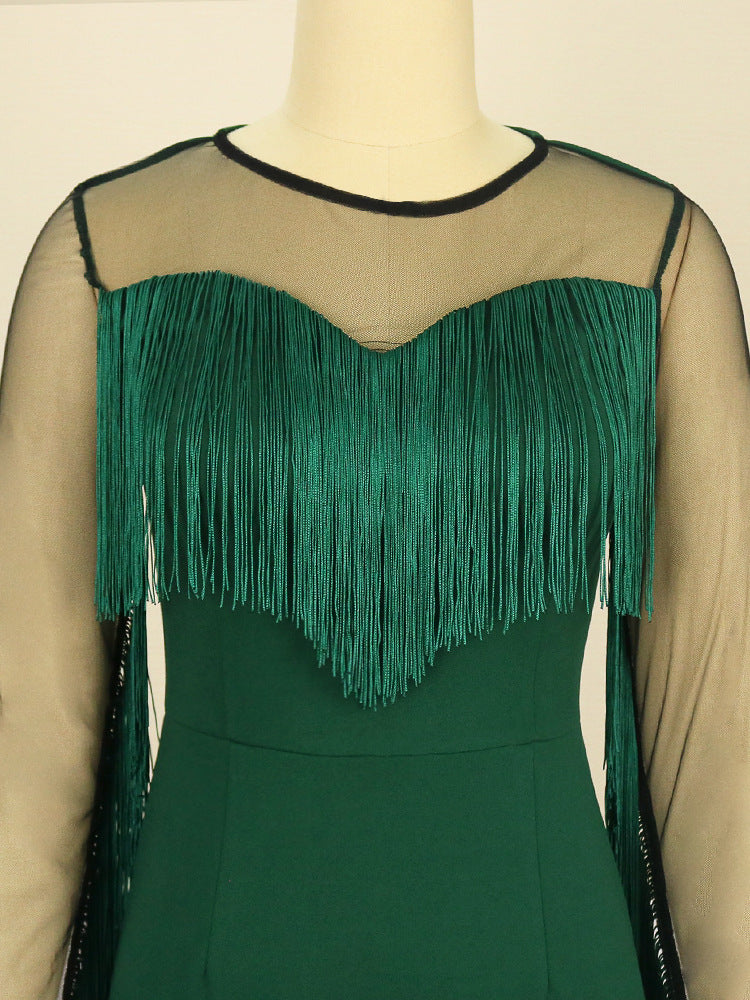 Sexy See Through Green Tight Women Party Dresses