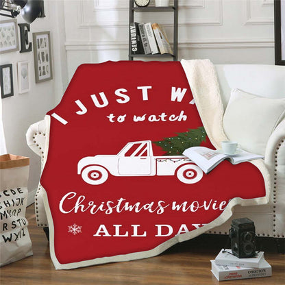 3D Christmas Design Double Thicken Warm Blankets