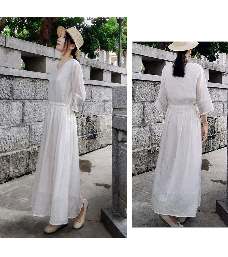 Ethnic Women Summer Linen Dresses