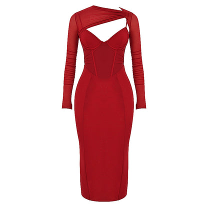 Sexy Designed High Waist Tight Red Party Dresses