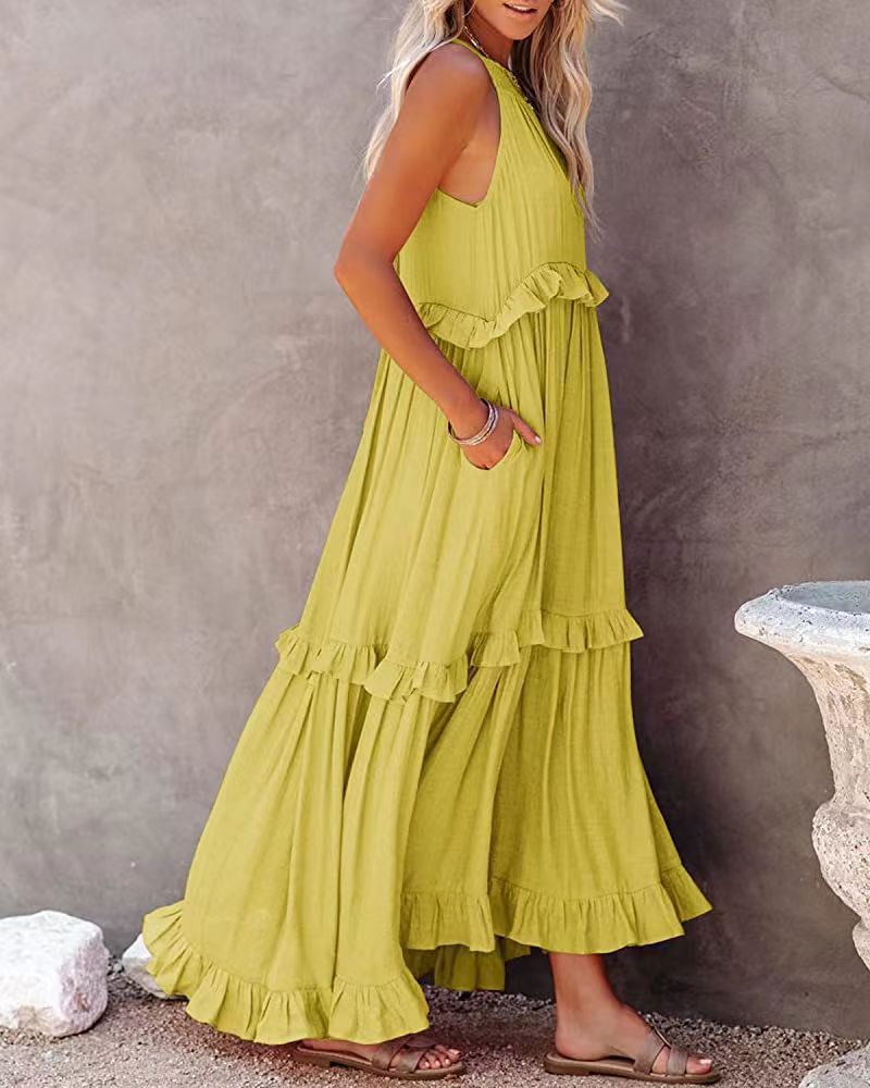 Summer Irregular Design Long Holiday Dresses