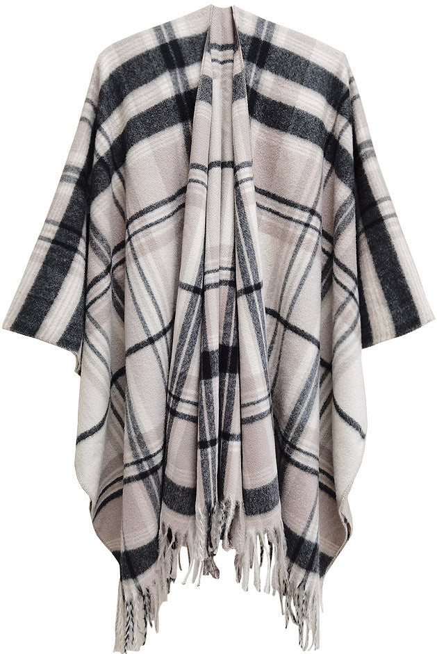 Winter Tassels Shawls Cape for Women