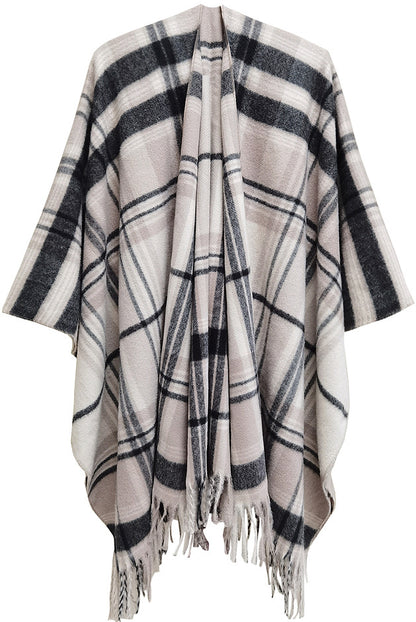 Winter Tassels Shawls Cape for Women