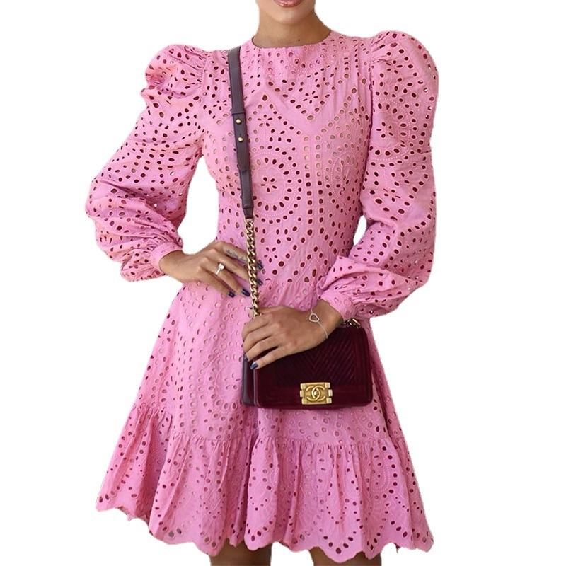Women Hollow Out Short Dresses-STYLEGOING