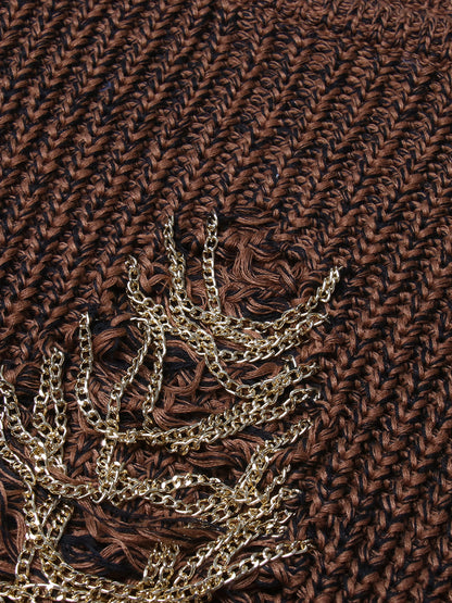 Vintage Brown Knitted Tank Top Vest for Women