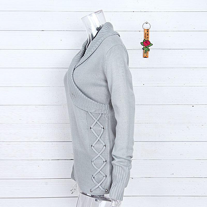 Fall/winter V Neck Tight Sweaters-STYLEGOING