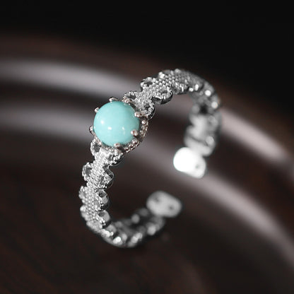 Fashion Waving 925 Sterling Sliver Jade Rings for Women 211