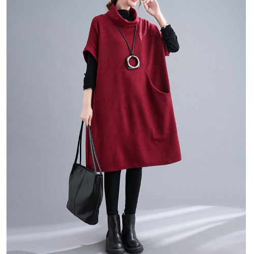 Elegant Turtleneck Plus Sizes Loose Dresses