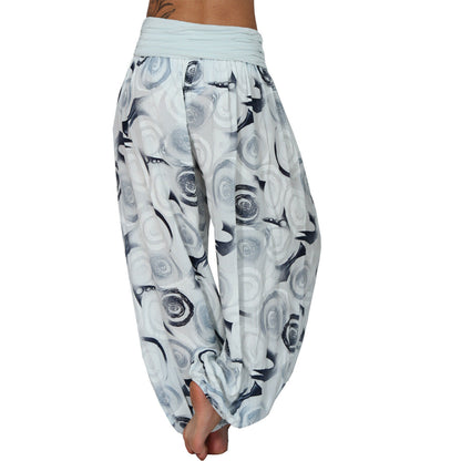 Casual Floral Print Women Harem Pants