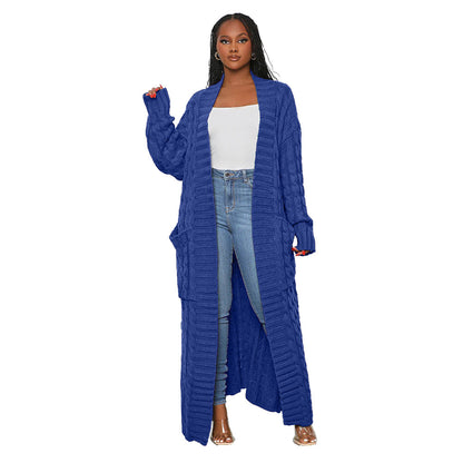 Casual Long Knitted Cardigan Overcoats for Women