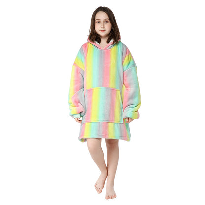 Unicorn Design Velvet Lazy Throw Blanket Sleepwear for Kids
