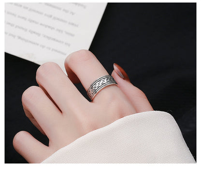 Vintage Twist Design Punk Style Silver Rings