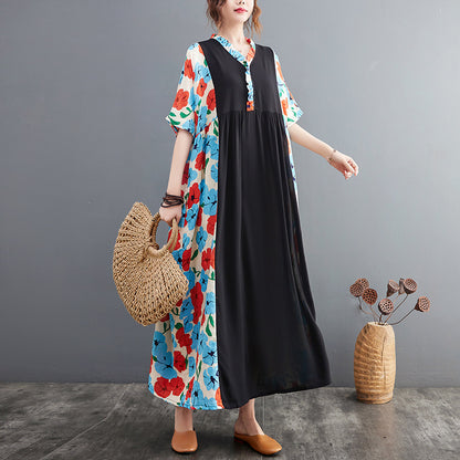 Vintage Short Sleeves Summer Long Cozy Dresses