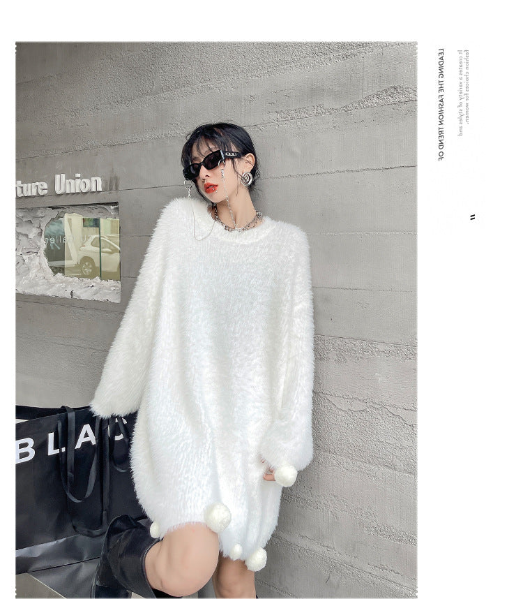 Lovely Velvet Mink Cozy Short Dresses for Women