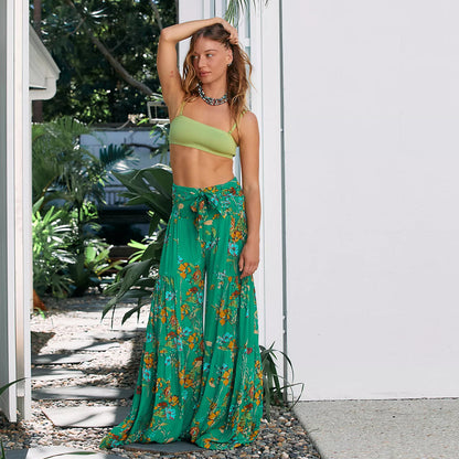 Casual Dyed Trumpet Pants for Women