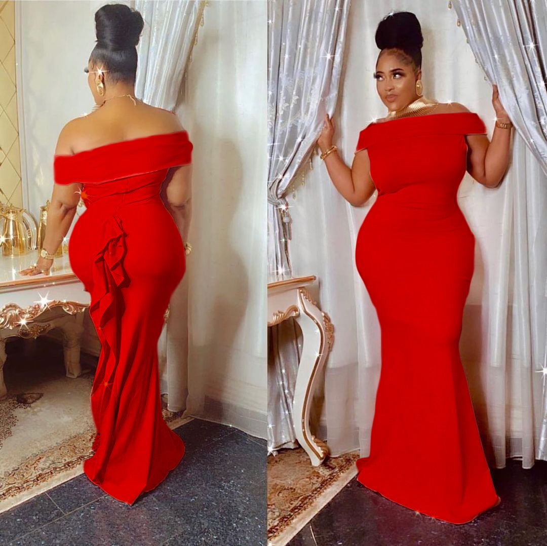 Off The Sholuder Plus Sizes Long Party Dresses for Women