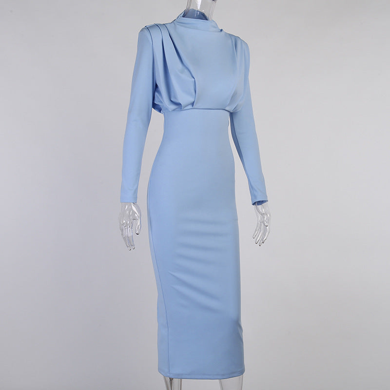 Elegant Round Neck High Neck Long Dresses