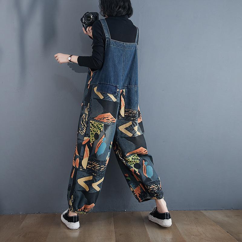 Vintage Plus Sizes Fashion Demin Jumpsuits-STYLEGOING
