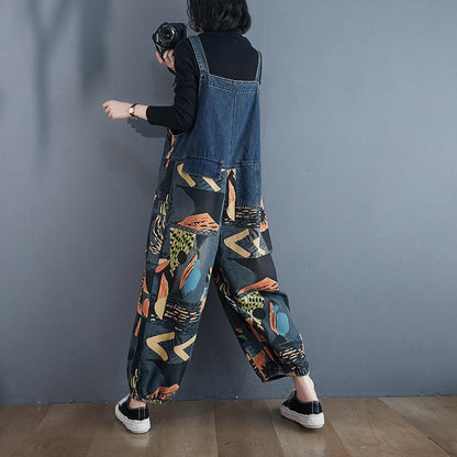 Vintage Plus Sizes Fashion Demin Jumpsuits-STYLEGOING