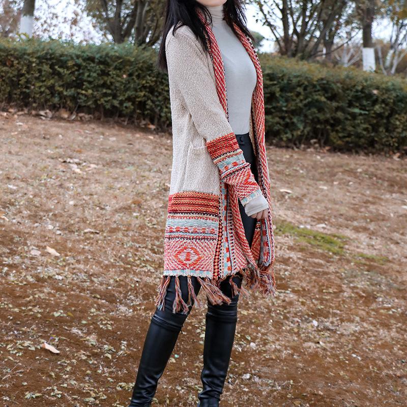 Vintage Tassel Kitting Fashion Cardigans for Women-STYLEGOING