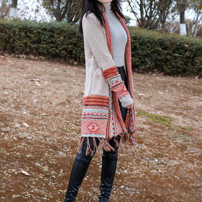 Vintage Tassel Kitting Fashion Cardigans for Women-STYLEGOING