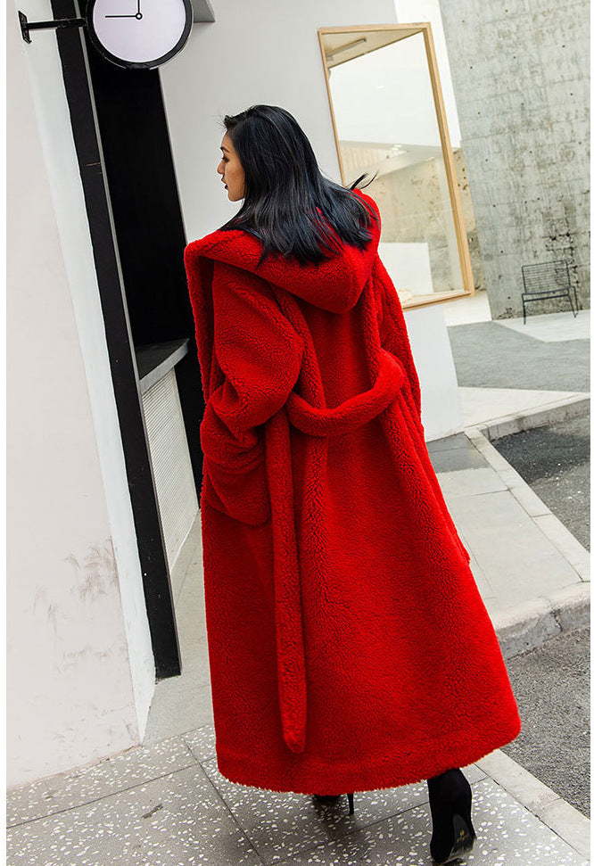 Luxury Women Fashion Long Fur Overcoat for Winter