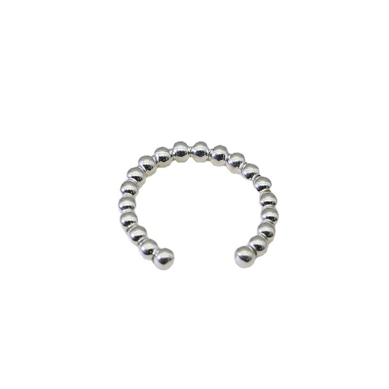 Beads Design Open End Silver Rings for Women