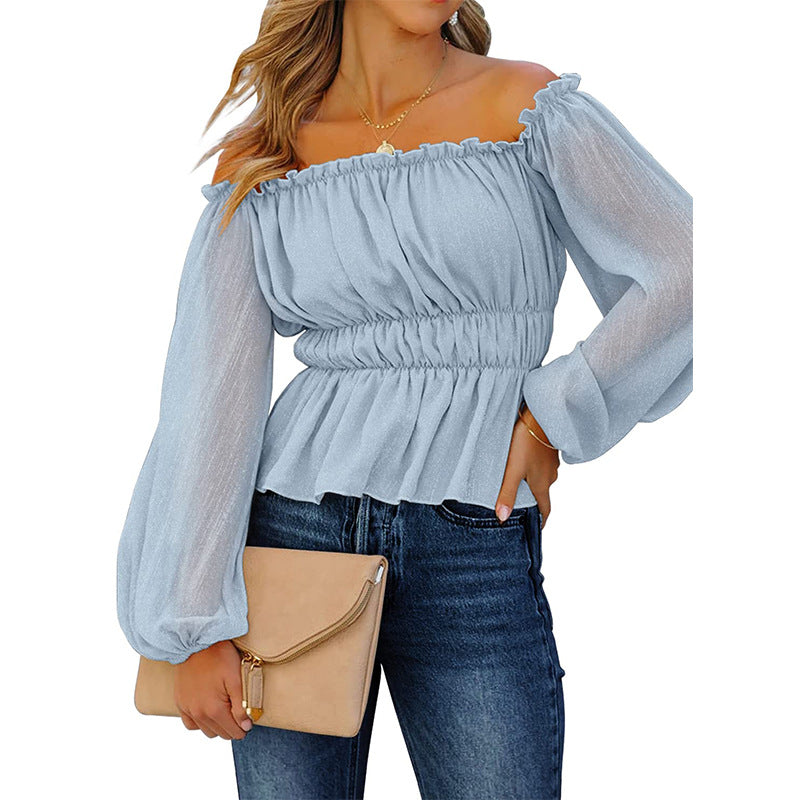 Casual Summer Chiffon Off The Shoulder Women Blouses