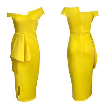 Fashion High Waist Plus Sizes Midi Party Dresses