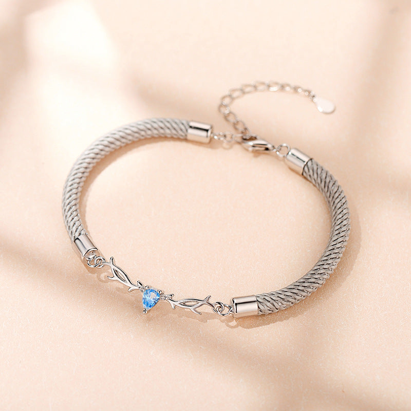 You Always Here Designed His and Hers Couple Silver Bracelets
