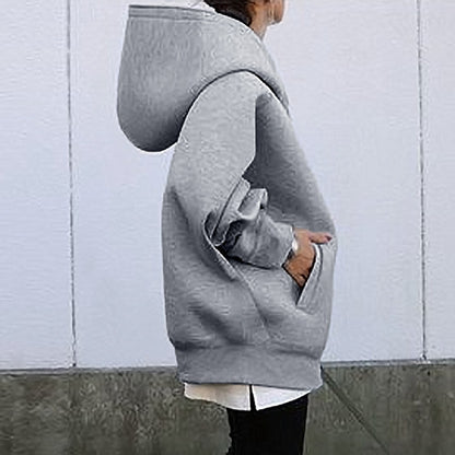 Women Winter Velvet Zipper Hoodies Overcoat
