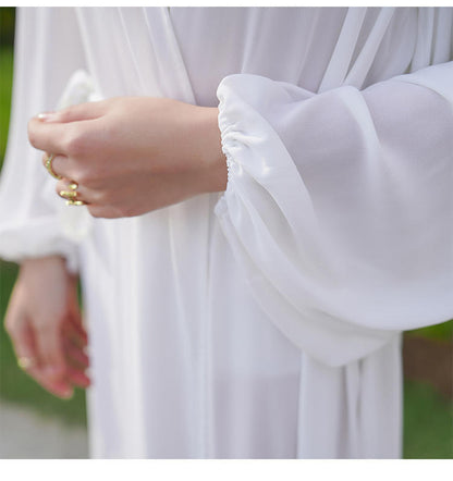 White Chiffon Summer Long Beach Cover Dresses