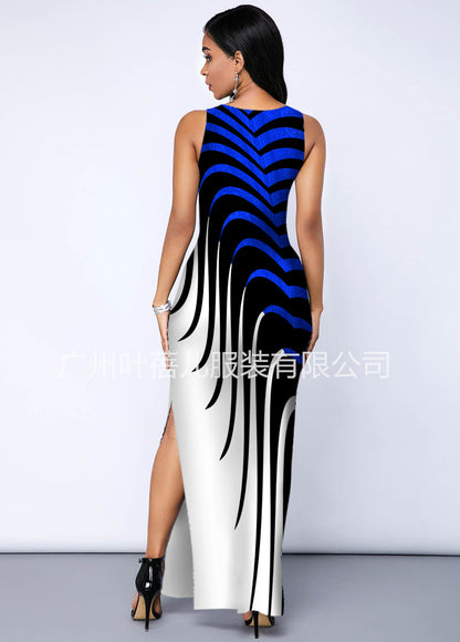Women Sleeveless Foral Print Sexy Mermaid Dresses