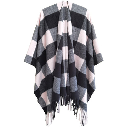 Winter Tassels Shawls Cape for Women