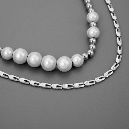 Fashion Hip Top Style Pearl Necklace for Men