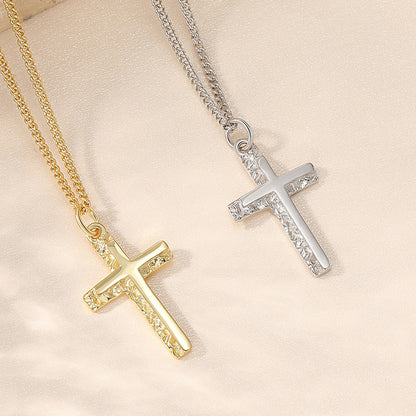 Irregular Cross Design Sterling Silver Necklace for Women