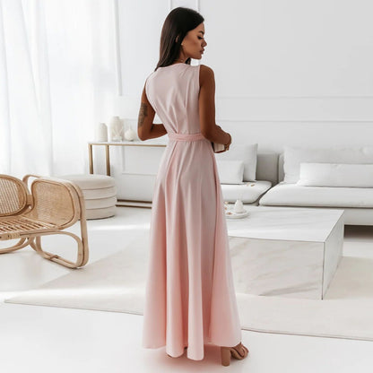 Simple Design V Neck Long Evening Party Dresses