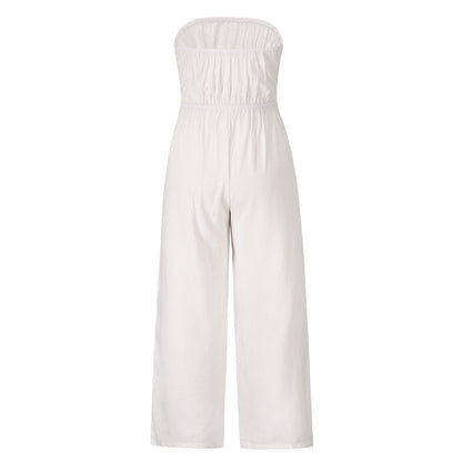 Summer Casual Strapless Backless Women Jumpsuits