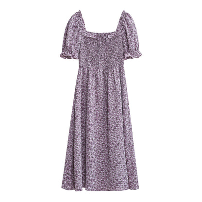 Elegant Square Neckline Summer Midi Dresses