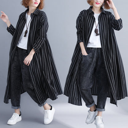 Linen Women Plus Sizes Long Shirts